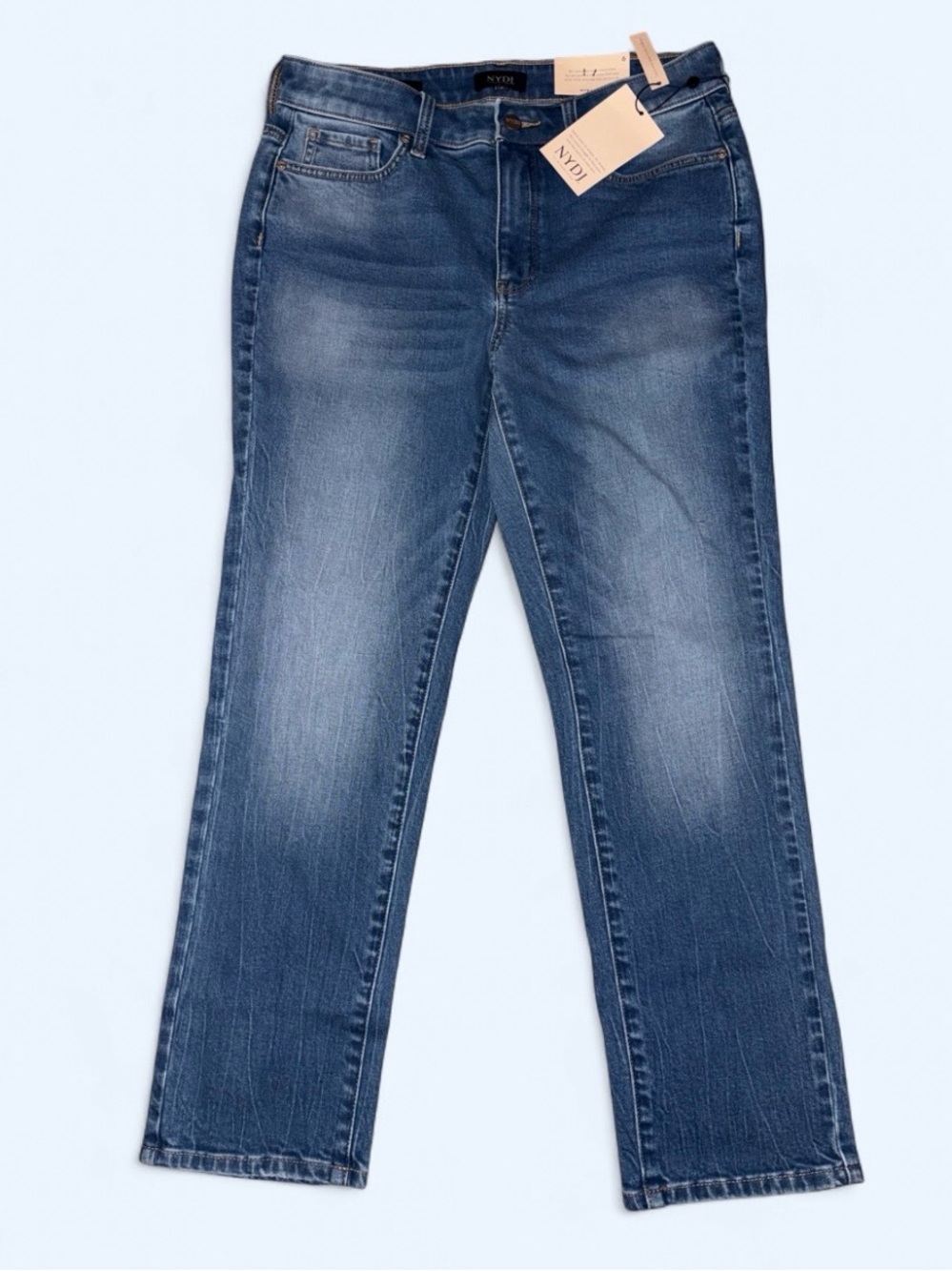 NYDJ Sheri Slim Straight Ankle Jeans, NWT - Size 6 - Picture 2 of 10